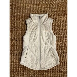 The North Face Womens Puffer Vest Beige Quilted‎ Full Zip Size S